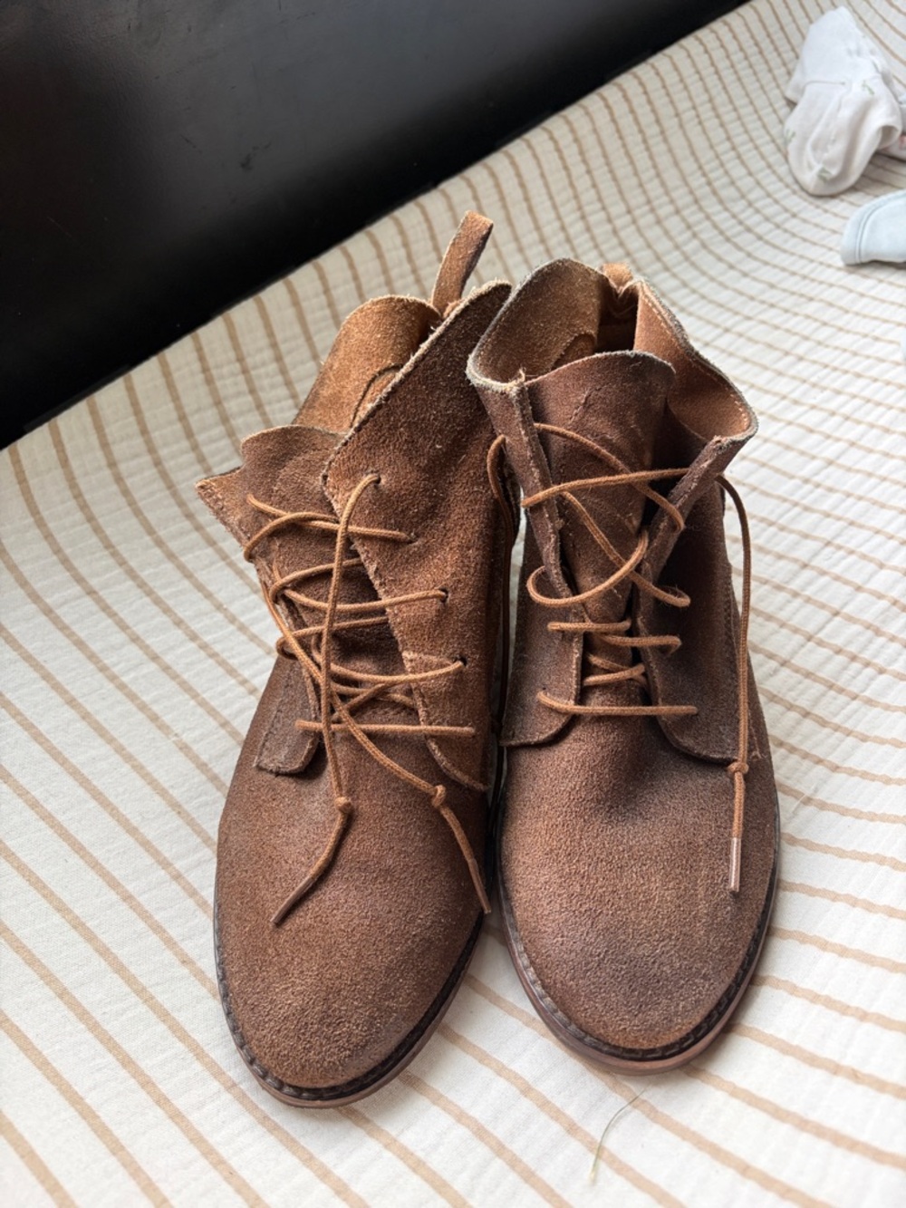 Classic Brown Suede Lace-Up Boots - Women